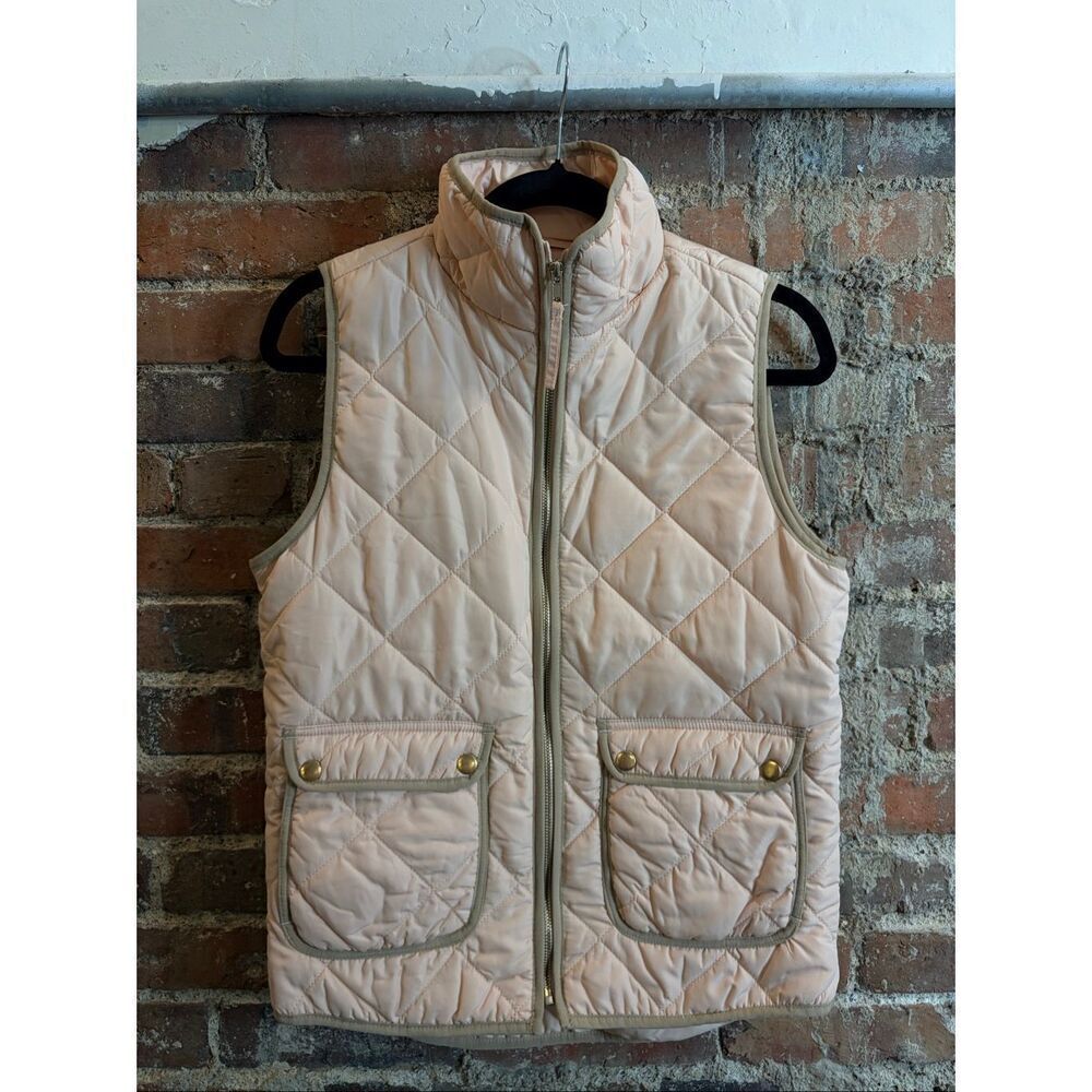 QUINN • Dusty Rose Gray Trim Gold Detail Quilted Vest • Ladies Size Small